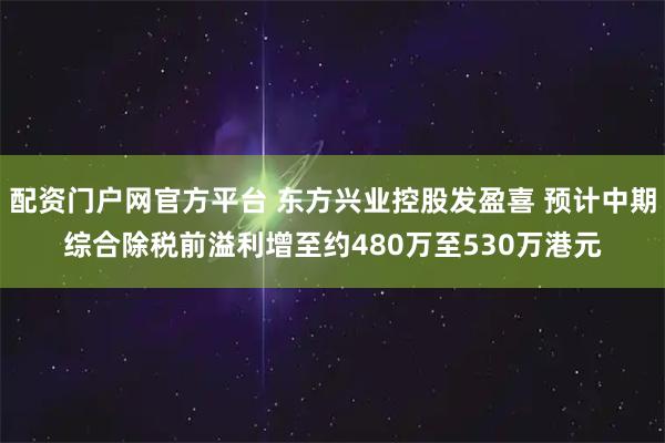 配资门户网官方平台 东方兴业控股发盈喜 预计中期综合除税前溢利增至约480万至530万港元