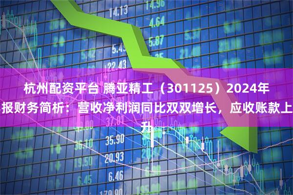 杭州配资平台 腾亚精工（301125）2024年年报财务简析：营收净利润同比双双增长，应收账款上升
